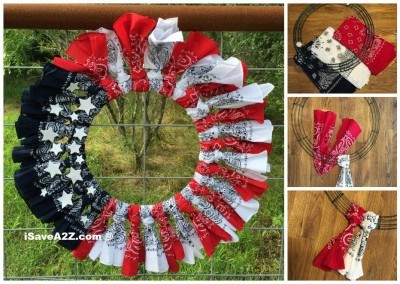 DIY Patriotic Bandana Wreath