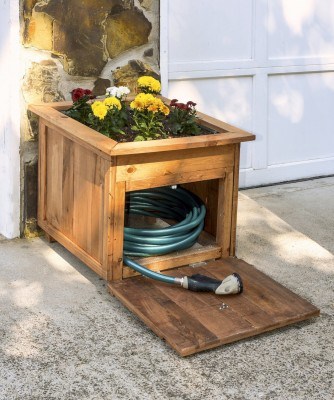 Wood-hose-caddy-with-planter-open
