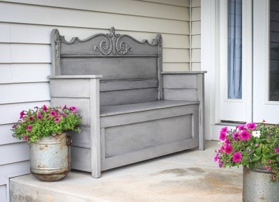 Repurpose An Old Headboard Into An Outdoor Storage Bench
