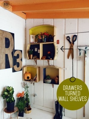 Re-Use Dresser Drawers To Create Wall Shelves