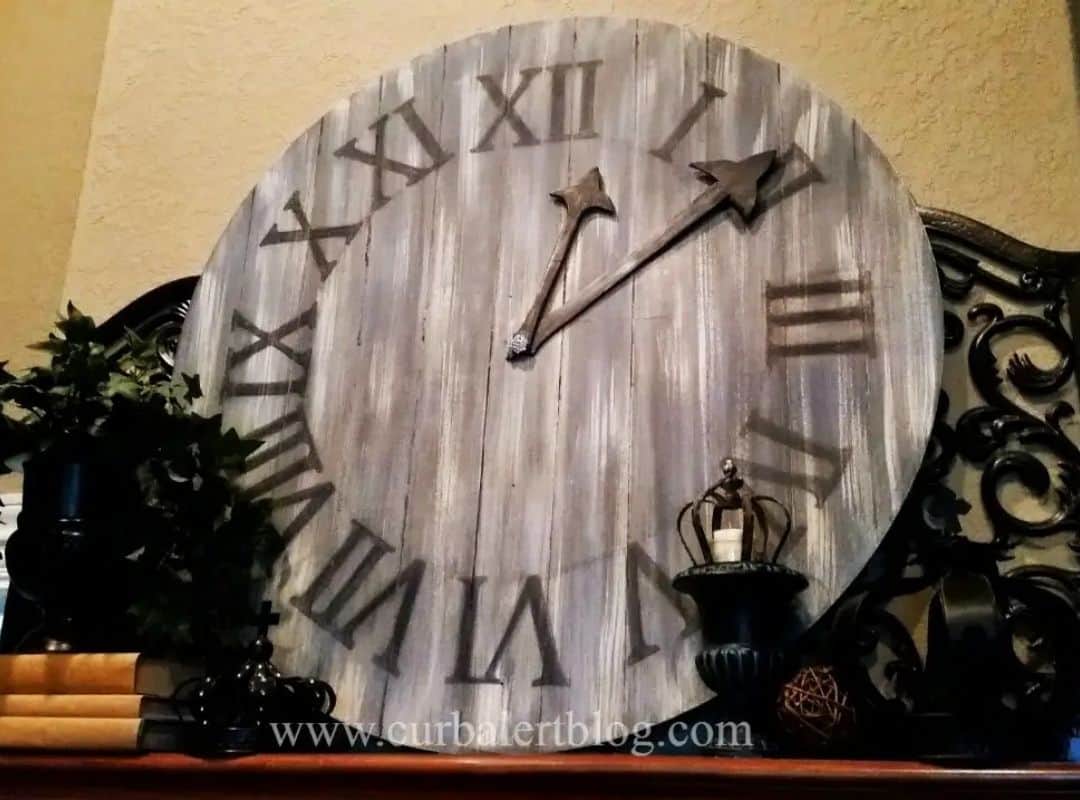 DIY Giant Wall Clock Inspired by High End Decor hdr