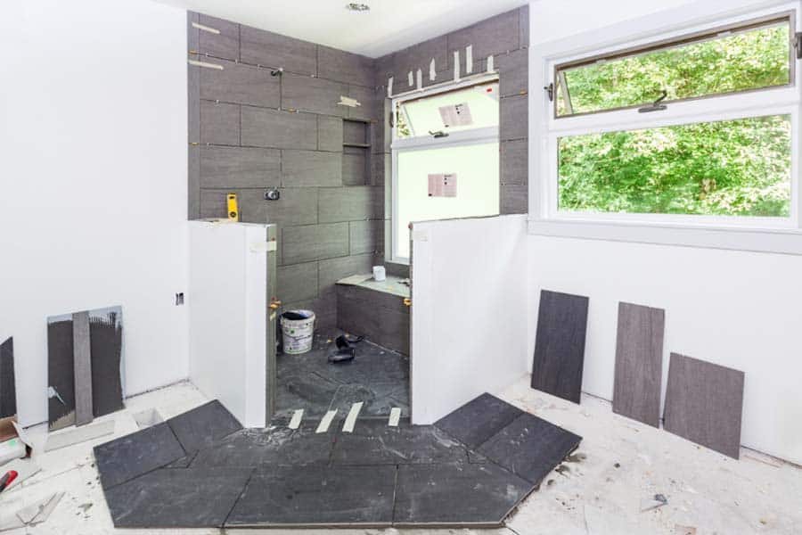 bathroom tile remodel in shower
