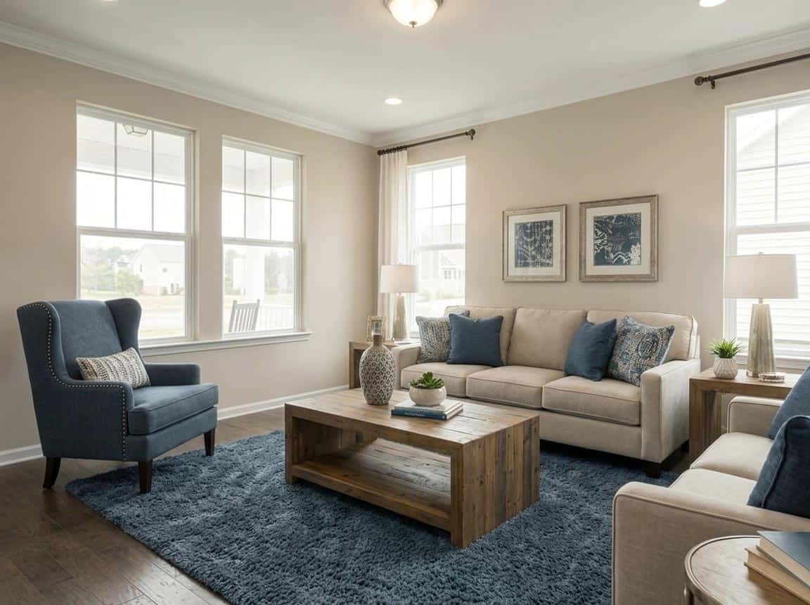 living room with canvas tan paint