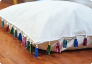 A Plain Pillow Gets Pizzazz with Tassels
