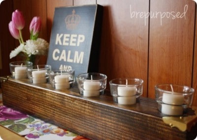 Wooden Votive Candle Centerpiece