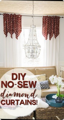 No-Sew Diamond Accent Curtains