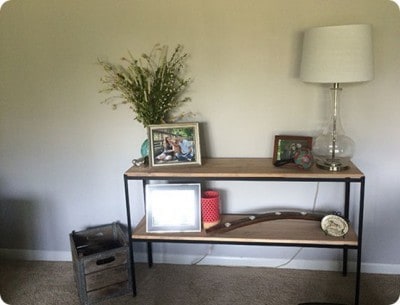 Glass to Wood Console Table Makeover