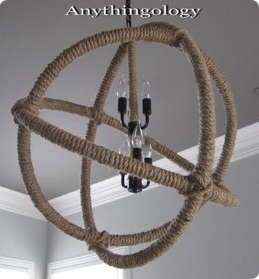 DIY Rope Orb Manly Chandelier (but that anyone will like)