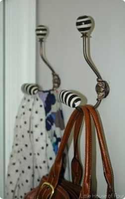 Black and White Stripe Wall Hooks