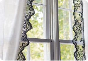 Lace-Trimmed Curtain Panels