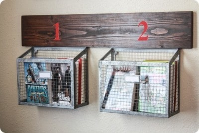 Wood and Wire Wall Storage Baskets