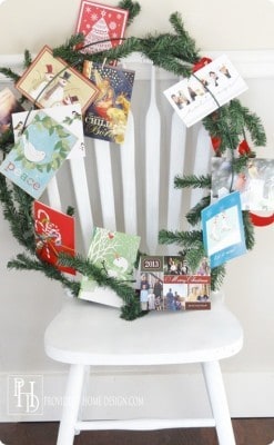 Creative and Functional Christmas Card Display Wreath