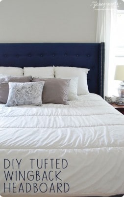 DIY Tufted Wingback Headboard