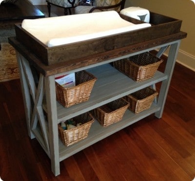 Rustic “X” DIY Changing Table