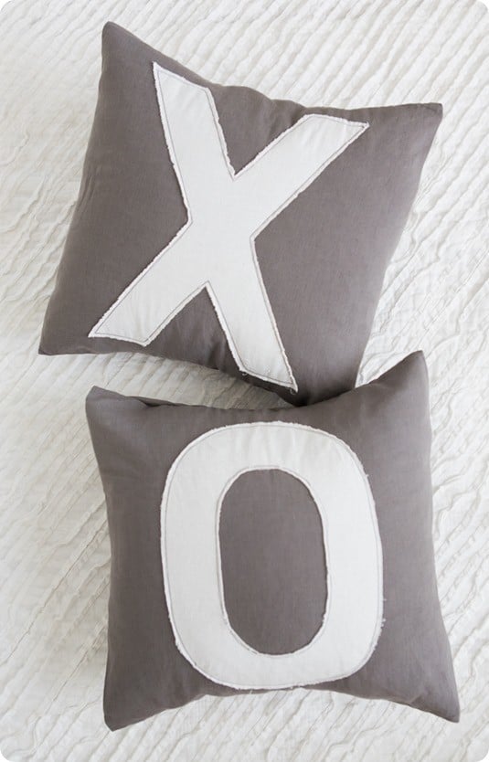 “X” and “O” Valentine’s Pillows