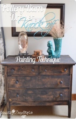 Distressed Black Dresser Makeover