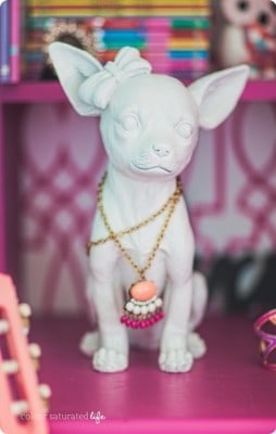 Spray Painted Dog Statue