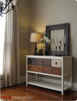 DIY Console Table with Reclaimed Wood Drawers