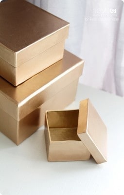 DIY Decorative Gold Storage Boxes