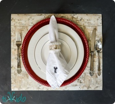 Faux Birch Wrapping Paper Placemats