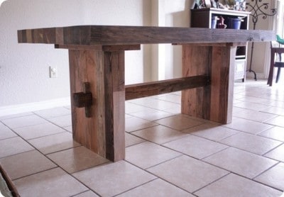 Faux Reclaimed Wood Dining Table for $120
