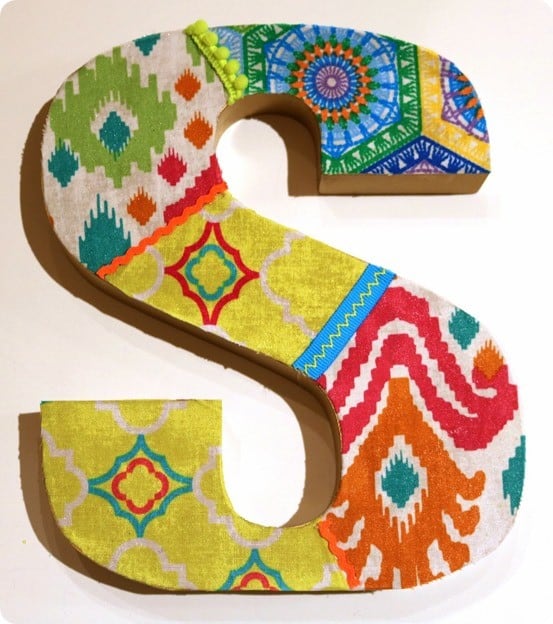 Fabric Scrap Monogram for a Punch of Color