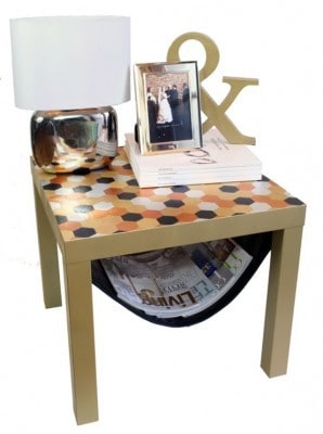IKEA Table Hack with Added Magazine Rack