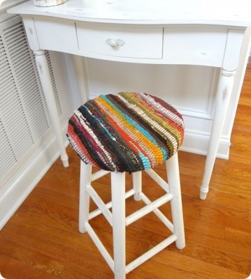 Stool Upholstered with Rug