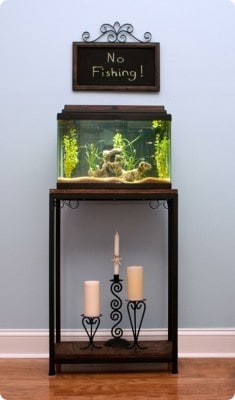 Wood and Metal Aquarium Stand