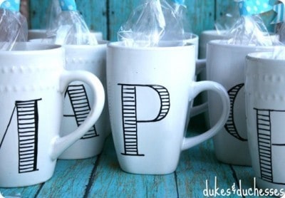 Monogram Mug Party Favors