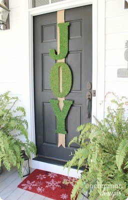 Moss-Covered Letters for Front Door Decor