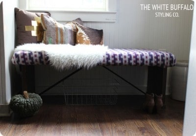 Kilim Upholstered Thrift Store Bench