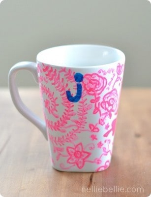 Handpainted Monogram Mug