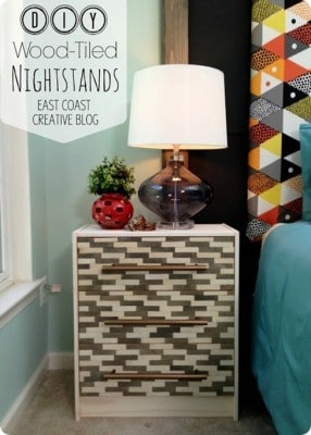 DIY Wood-Tiled Nightstands