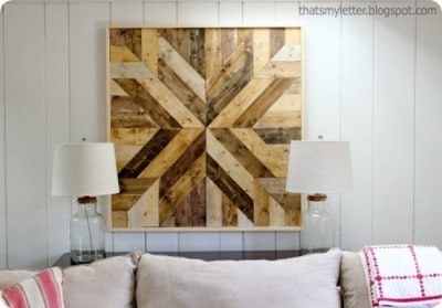 DIY Planked Wood Quilt Square Wall Art