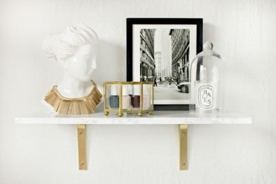 DIY Marble Wall Mounted Shelf