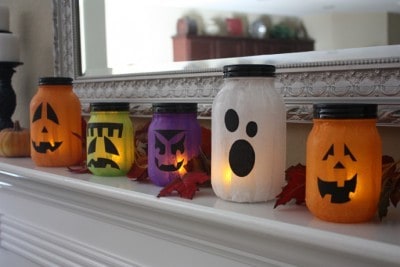 Super Easy DIY Mason Jar Jack-O-Lanterns