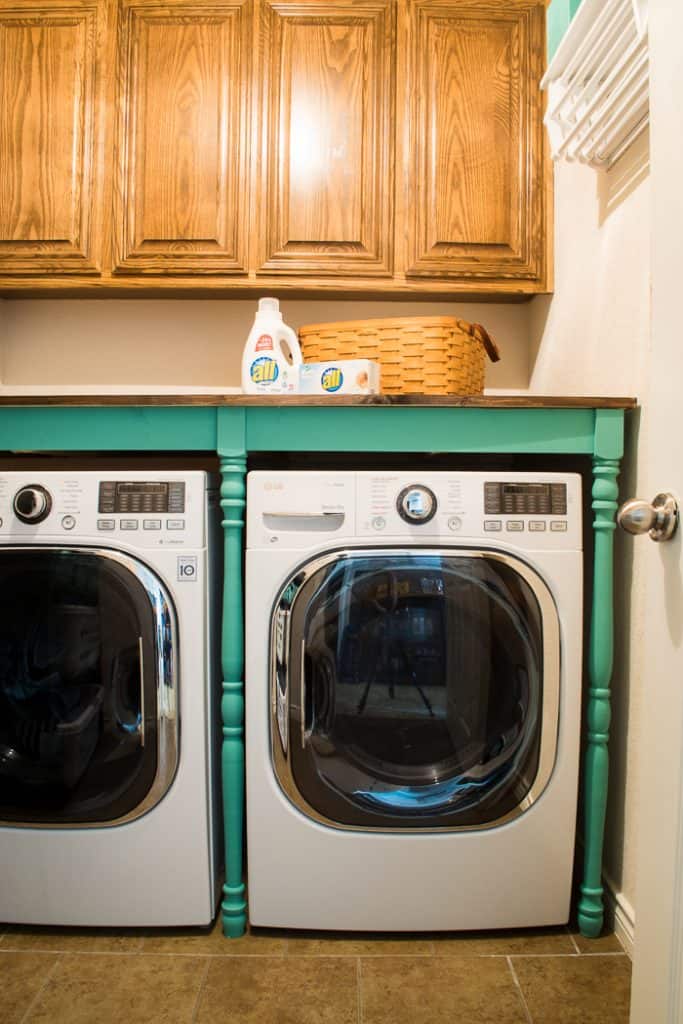 Laundry Room Storage and Folding Table - KnockOffDecor