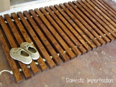 Easy DIY Wooden Slat Doormat
