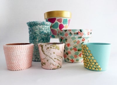 Colorful pots can elevate a space.