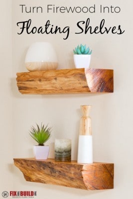 Fine Workmanship Firewood Floating Shelf
