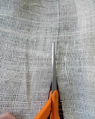 Use scissors to cut right down your nice