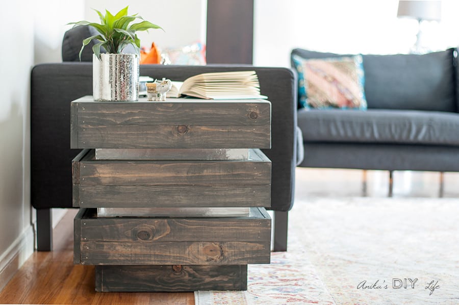 DIY Chunky Wood Side Table