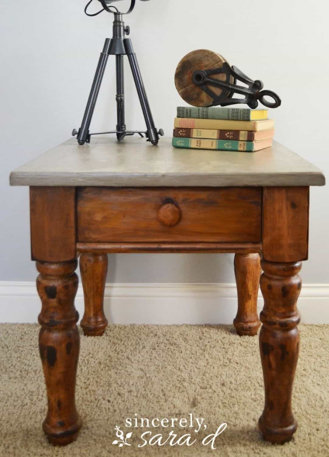 Budget Friendly DIY Concrete Tabletop Makeover