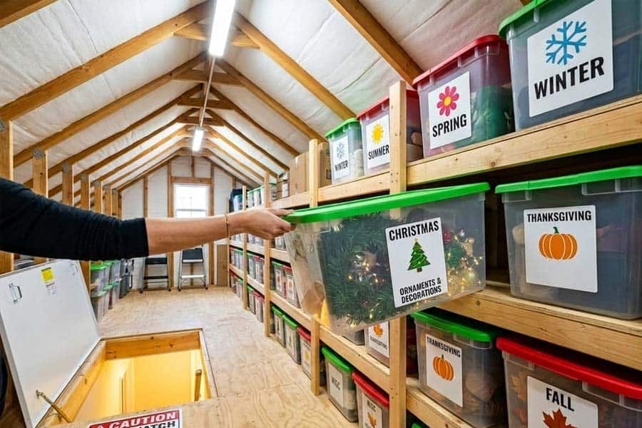 attic storage label systems