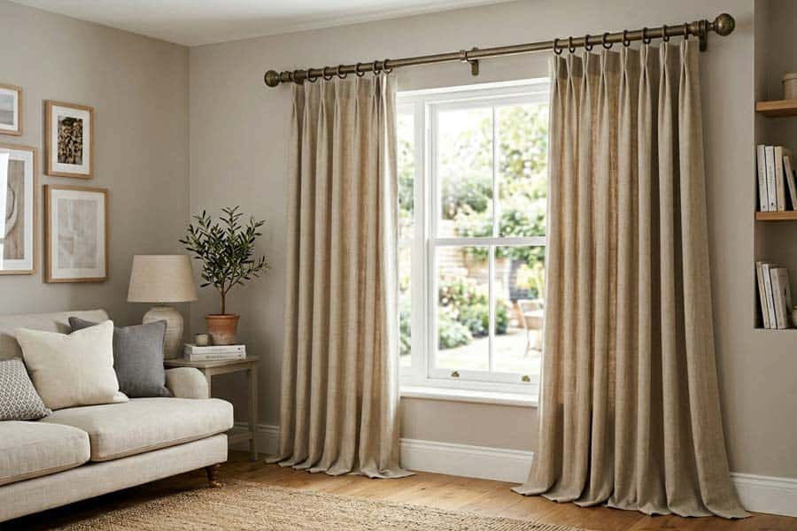 attractive curtain rod in sitting room