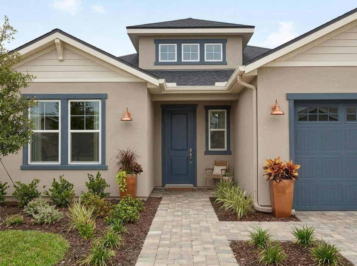 balanced beige on home exterior