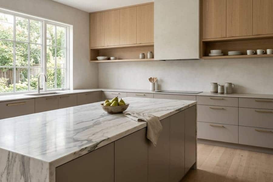 balancing countertop veining with cabinet grain