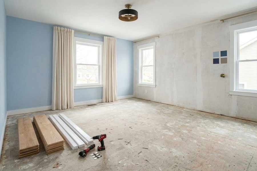 bedroom new floors and paint ex