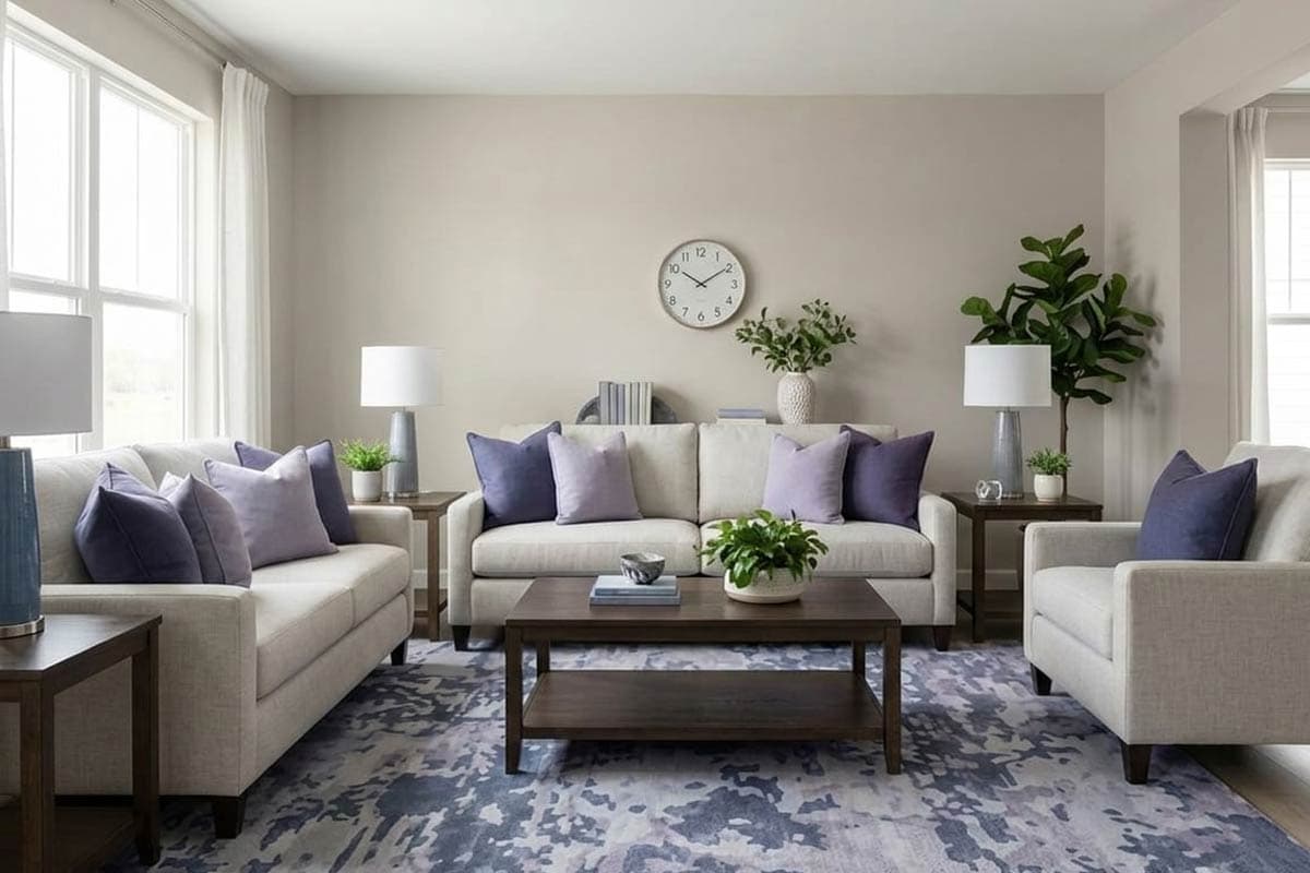 behr graceful gray living room
